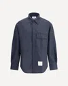 Thom Browne Wool Oversized Shirt In Blue
