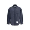 Thom Browne Wool Oversized Shirt In Blue