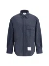 Thom Browne Wool Oversized Shirt In Blue