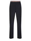Thom Browne Rwb Blue Wool Pants In Black