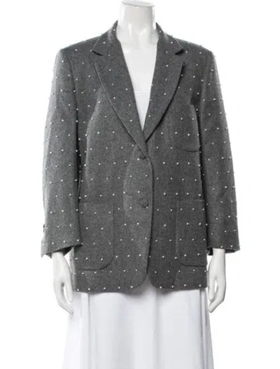 Pre-owned Thom Browne Wool Patterned Blazer In Grey