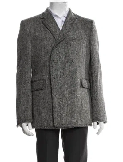 Pre-owned Thom Browne Wool Patterned Blazer In Grey
