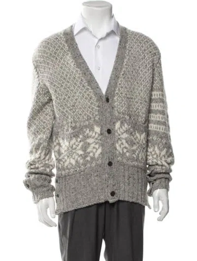 Pre-owned Thom Browne Wool Patterned Jacket In Grey