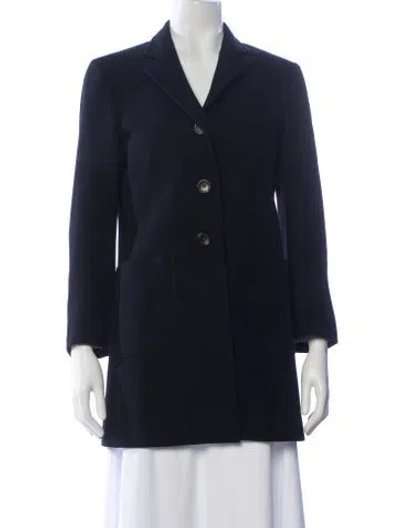 Pre-owned Thom Browne Wool Peacoat In Blue