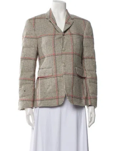 Pre-owned Thom Browne Wool Plaid Print Blazer In Multi