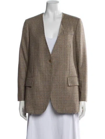 Pre-owned Thom Browne Wool Plaid Print Blazer In Multicolor