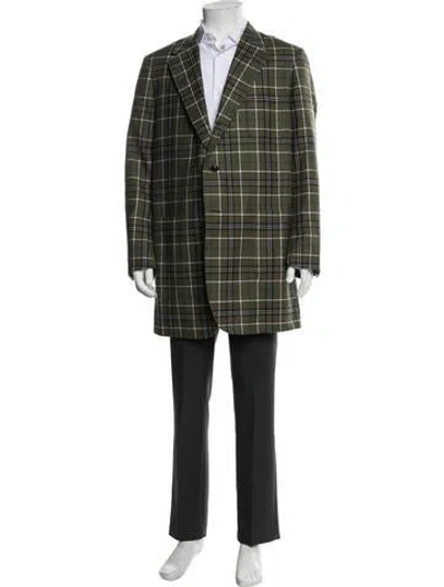 Pre-owned Thom Browne Wool Plaid Print Blazer W/ Tags In Green