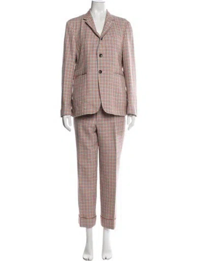 Pre-owned Thom Browne Wool Plaid Print Pantsuit In Multicolor