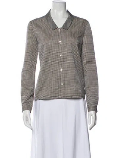 Pre-owned Thom Browne Wool Plaid Print Shirt In Black