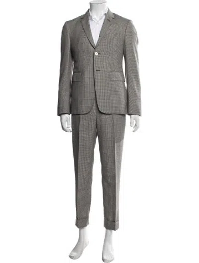 Pre-owned Thom Browne Wool Plaid Print Two-piece Suit Vest In Grey
