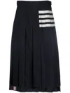 Thom Browne Wool Pleated Midi Skirt Clothing In Burgundy