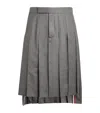 Thom Browne Asymmetric Hem Pleated Backstrap Skirt In Gray