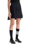 Thom Browne Women Mini Dropped Back Pleated Skirt In School Uniform Plain Weave