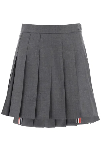 Thom Browne Wool Pleated Mini Skirt Women In Multicolor
