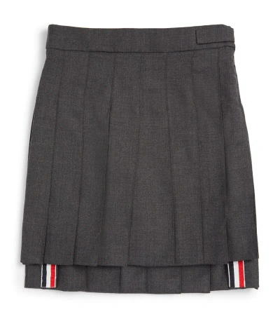Thom Browne Kids' Wool Pleated Skirt (2-12 Years) In Grey
