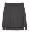 THOM BROWNE WOOL PLEATED SKIRT