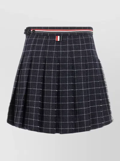 Thom Browne Wool Pleated Tweed Skirt