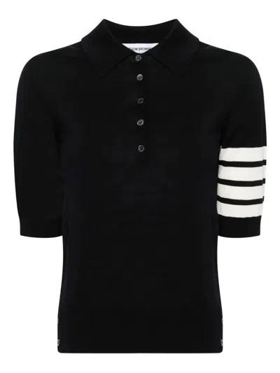 Thom Browne Wool Polo Shirt In Black