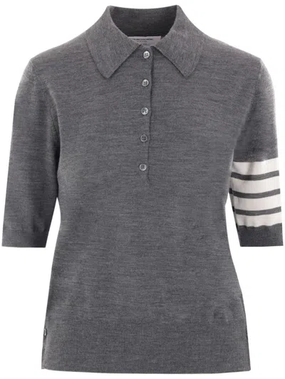 THOM BROWNE THOM BROWNE WOOL POLO SHIRT