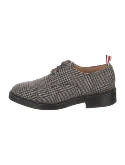 Pre-owned Thom Browne Wool Printed Derby Shoes In Black
