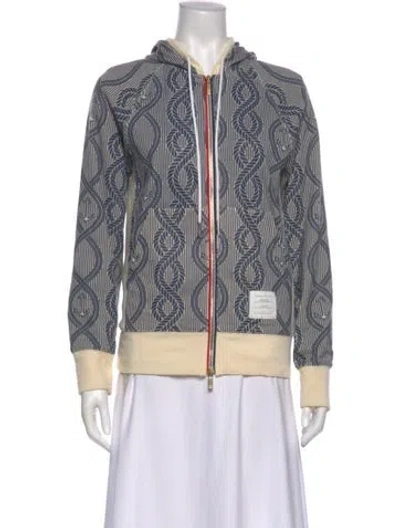 Pre-owned Thom Browne Wool Printed Hoodie In Multi