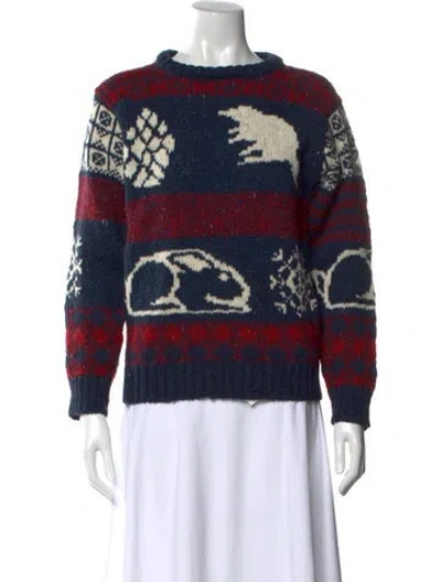 Pre-owned Thom Browne Wool Printed Sweater In Blue