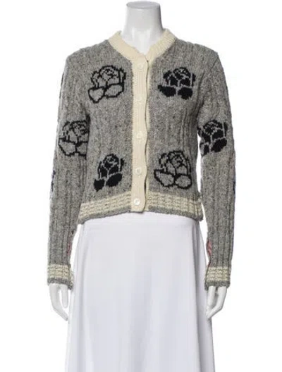Pre-owned Thom Browne Wool Printed Sweater In Gray