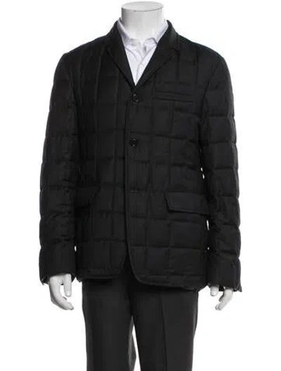 Pre-owned Thom Browne Wool Puffer Coat In Black