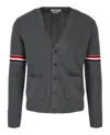 Thom Browne Wool Relaxed V-neck Armband Cardigan In Multi