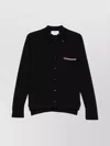 Thom Browne Button-front Knit Cardigan With Grosgrain Detailing In Black