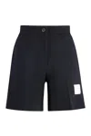 Thom Browne High Waisted Wool Shorts For Women In Blue