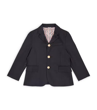 Thom Browne Kids' Wool Single-breasted Blazer In Navy