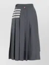 Thom Browne Wool Skirt With Button Detail And Striped Pattern