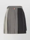 Thom Browne Wool Skirt With Pleated Design And Color Block Pattern