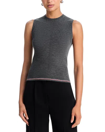 Thom Browne Wool Sleeveless Sweater In Gray