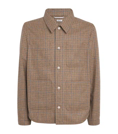 Thom Browne Wool Snap Utility Jacket In Brown