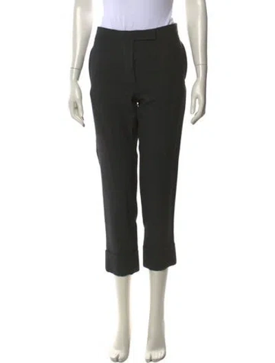 Pre-owned Thom Browne Wool Straight Leg Pants In Black