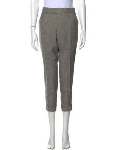 Pre-owned Thom Browne Wool Straight Leg Pants In Black