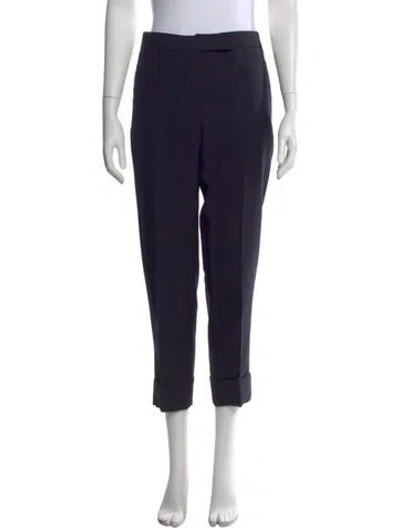 Pre-owned Thom Browne Wool Straight Leg Pants In Blue