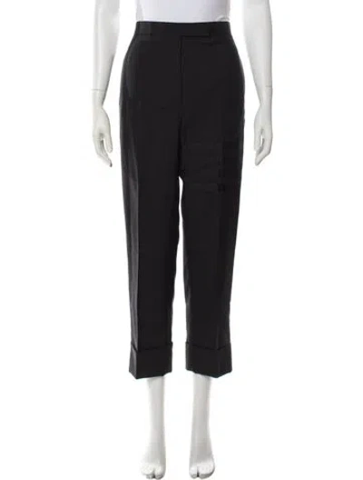 Pre-owned Thom Browne Wool Straight Leg Pants In Blue