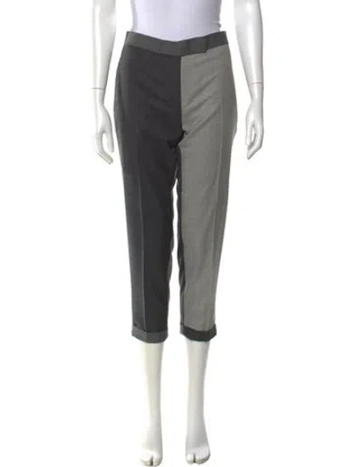 Pre-owned Thom Browne Wool Straight Leg Pants In Gray