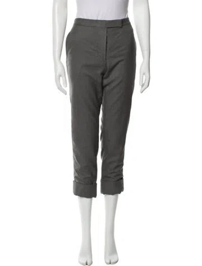 Pre-owned Thom Browne Wool Straight Leg Pants In Gray
