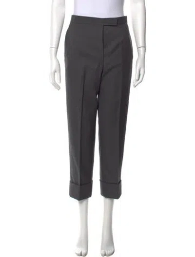 Pre-owned Thom Browne Wool Straight Leg Pants In Gray
