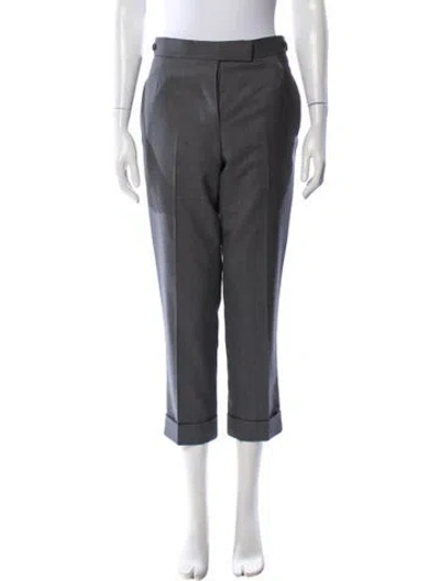 Pre-owned Thom Browne Wool Straight Leg Pants In Gray