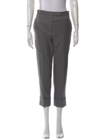 Pre-owned Thom Browne Wool Straight Leg Pants In Gray