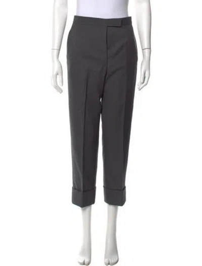 Pre-owned Thom Browne Wool Straight Leg Pants In Grey