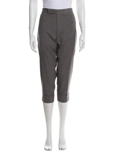 Pre-owned Thom Browne Wool Straight Leg Pants In Grey