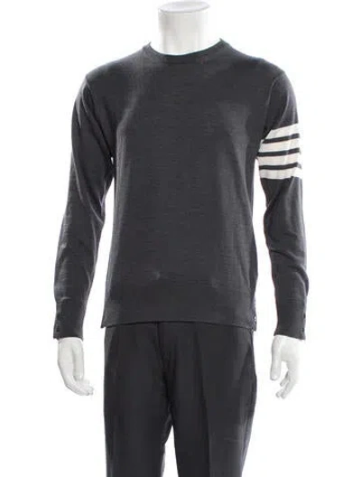 Pre-owned Thom Browne Wool Striped Pullover In Gray