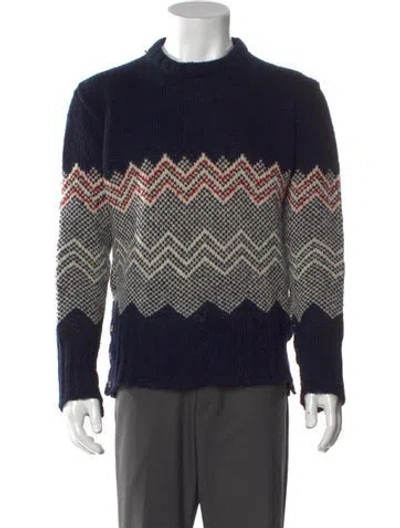 Pre-owned Thom Browne Wool Striped Pullover In Multi