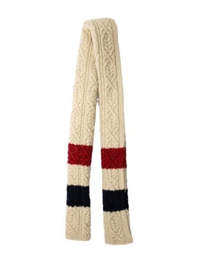 Pre-owned Thom Browne Wool Striped Scarf In Neutral